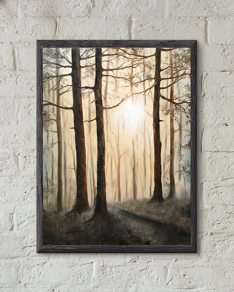风景油画原始森林画 - 海报/装饰画/版画 - 其他材质 橘色