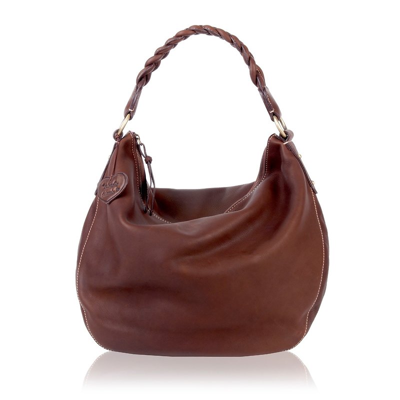 Brown, Soft, Leather Shoulder Bag, Slouchy Leather Hobo Bag, Leather Tote - 手提包/手提袋 - 真皮 咖啡色