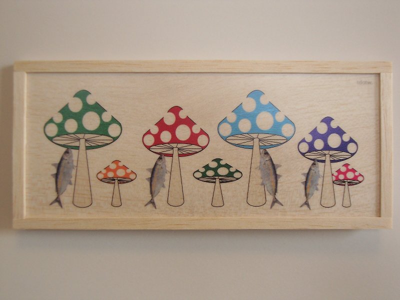 fish and mushroom - 墙贴/壁贴 - 木头 