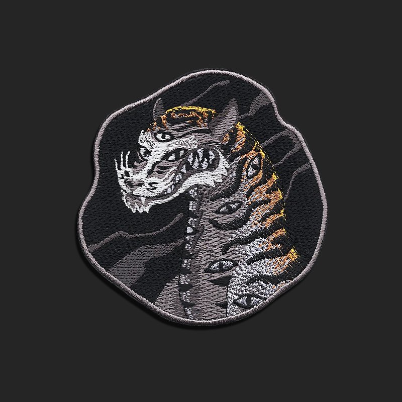 King of the jungle Tiger Patch Design - 纹身贴 - 绣线 黑色