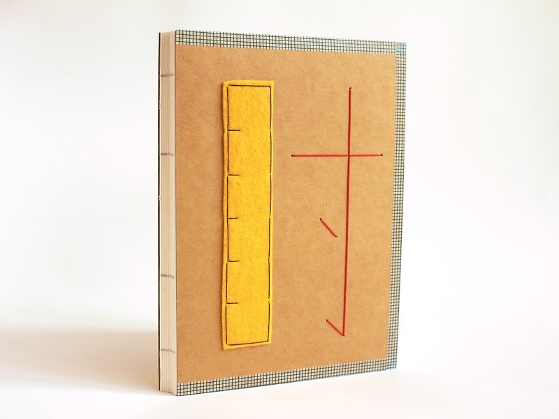 Handmade A5 Notebook - A Ruler of Time (尺寸) - 笔记本/手帐 - 纸 咖啡色