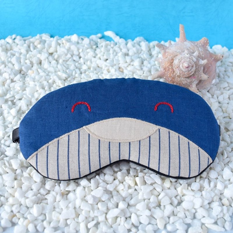 鲸鱼 Blue 眼罩/旅游/睡眠/端午节 - 眼罩 - 棉．麻 蓝色