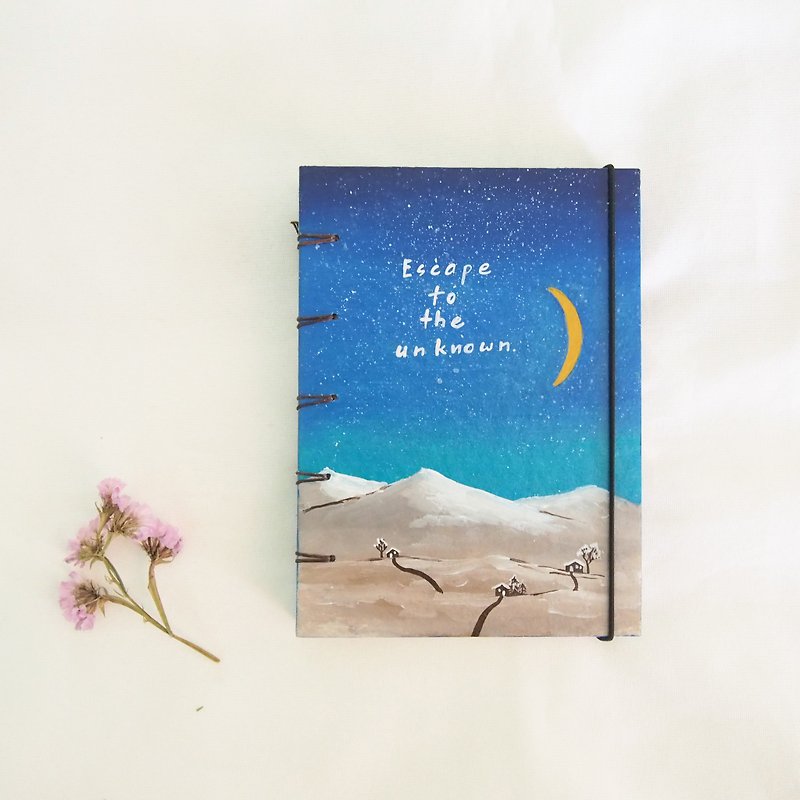 Cottage in the hill., Notebook Painting  Handmadenotebook Diary 筆記本 - 笔记本/手帐 - 纸 蓝色
