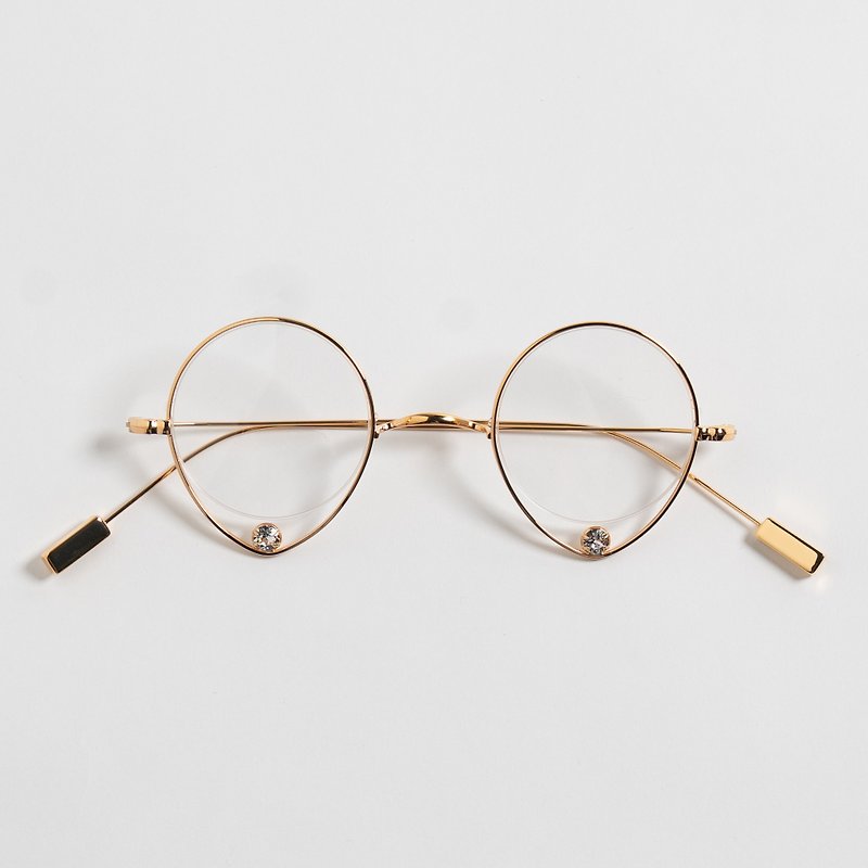 Cry City 手工制作的施华洛世奇水晶眼镜 奢华的日本眼镜 - 眼镜/眼镜框 - 其他金属 金色