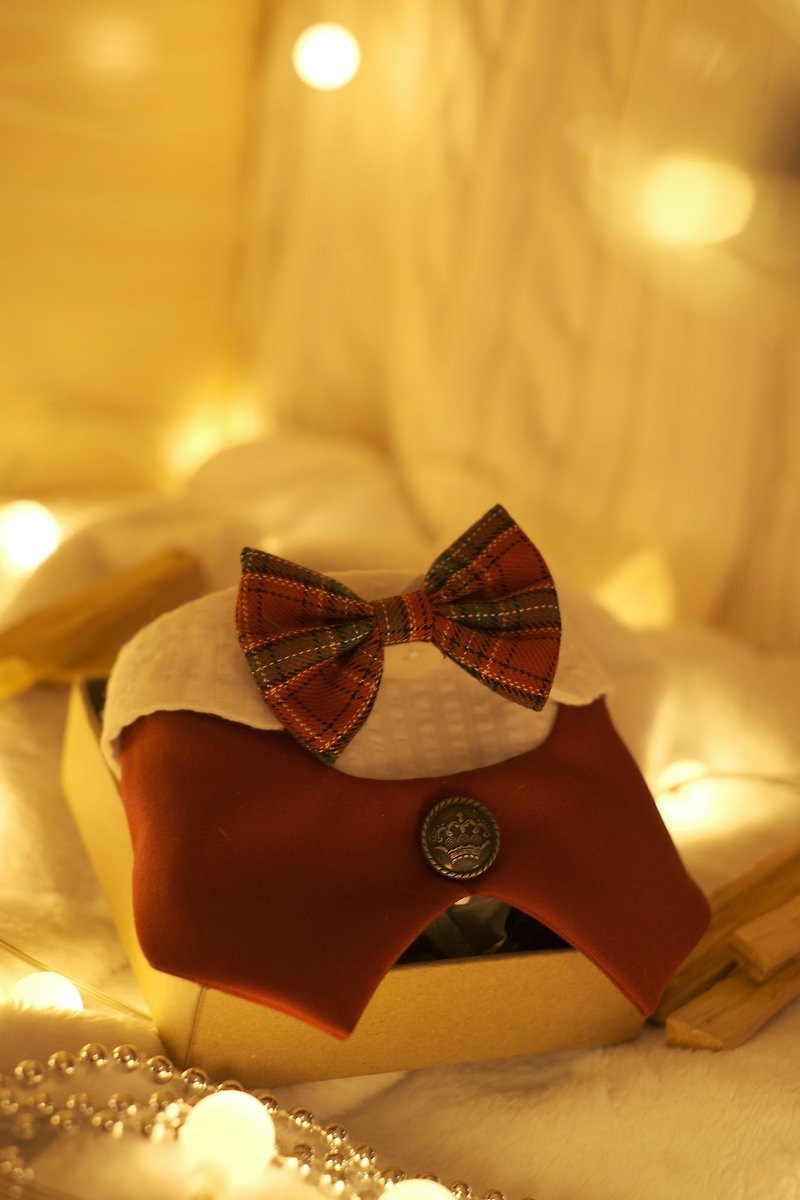 /圣诞限定 Christmas Edition/ 宠物礼服贵族红色西装领 - 衣/帽 - 棉．麻 红色