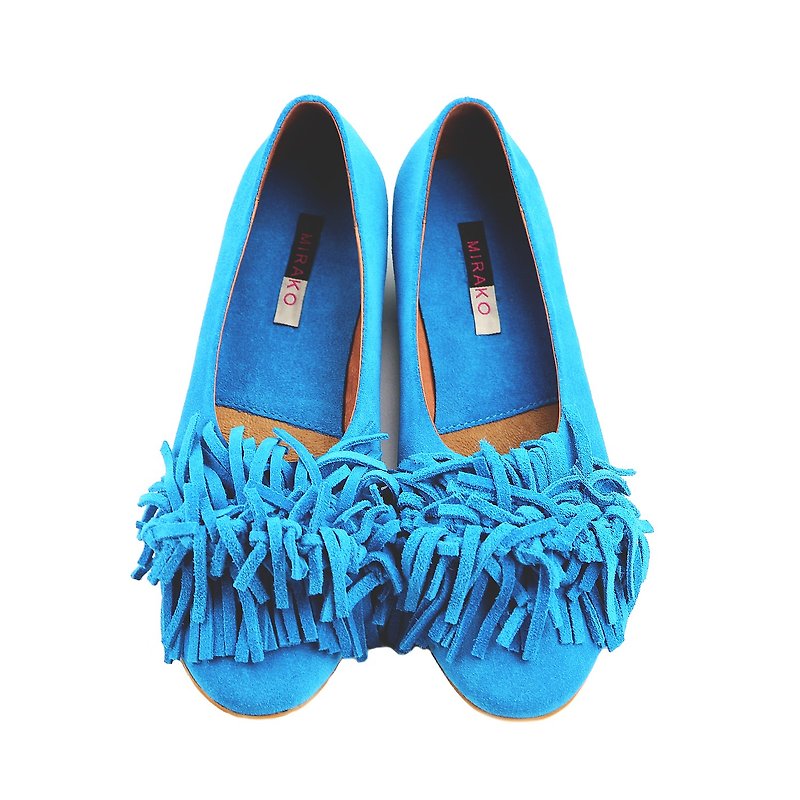 Chow Chow W1065 RoyalBlue - 芭蕾鞋/娃娃鞋 - 真皮 蓝色