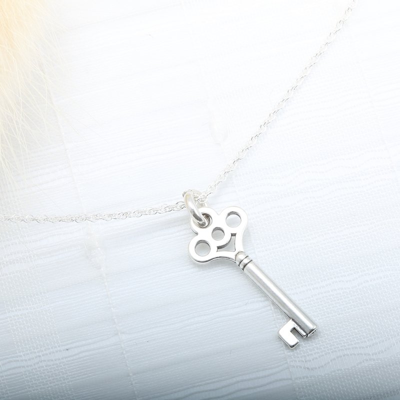 希望 爱的钥匙 Key キー s925 纯银 项链 生日 周年 情人节 礼物 - 项链 - 纯银 银色