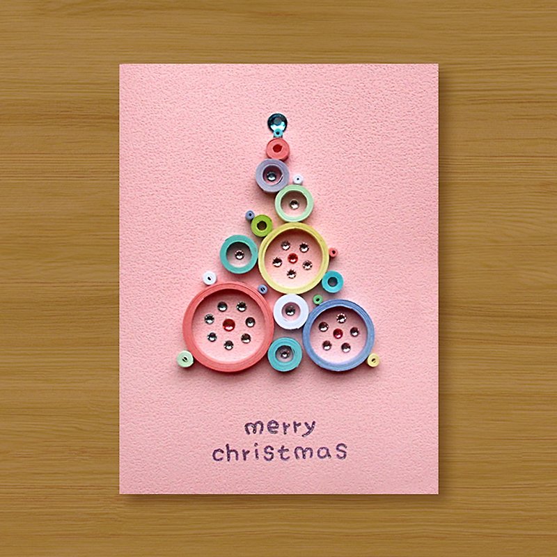 ( 3款供选择 ) 手工卷纸卡片 _ 梦幻泡泡圣诞树 - 有底色款 - 卡片/明信片 - 纸 绿色