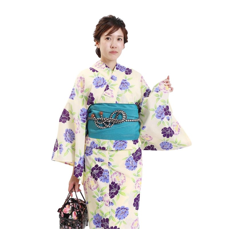 日本 和服 女性 浴衣 腰带 2件组 F Size x27-17 yukata - 其他 - 棉．麻 蓝色