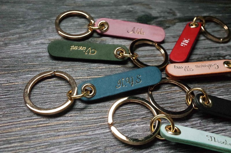 定制化双面烫金钥匙圈 - 钥匙链/钥匙包 - 真皮 多色