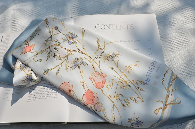 独立印制东欧花卉方型丝巾 - 丝巾 - 聚酯纤维 