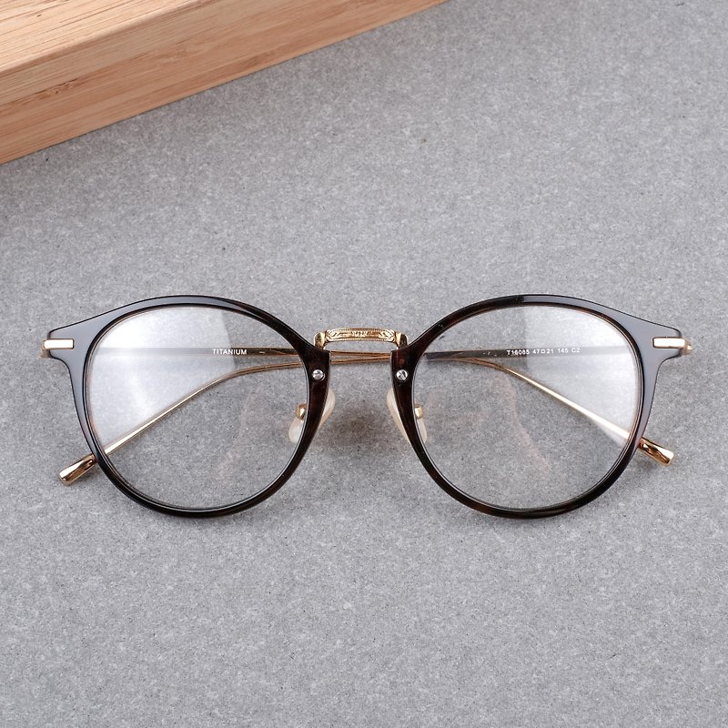 【福利品】韩国 中金复古大框圆框 钛金属 男女 眼镜 镜框 - 眼镜/眼镜框 - 其他材质 黑色