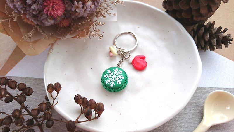 ◆ 圣诞马卡龙雪花黏土 ◆ - 钥匙链/钥匙包 - 粘土 绿色