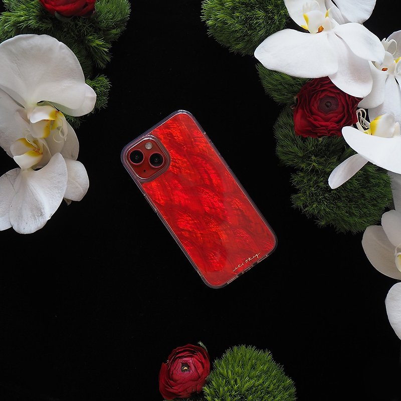 新年快乐 天然真贝 iPhone 手机壳 匠人手工做 高品質 - 手机壳/手机套 - 贝壳 红色