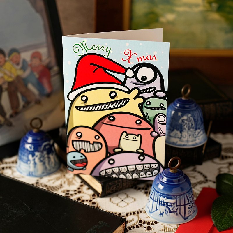 Merry Christmas 怪兽过圣诞 ·圣诞卡片附封套 - 卡片/明信片 - 纸 多色