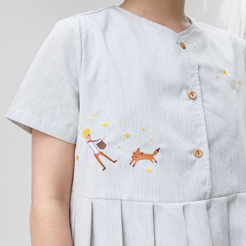 Mumu Dress ( Little Prince Story) : White Color - 洋装/连衣裙 - 棉．麻 白色
