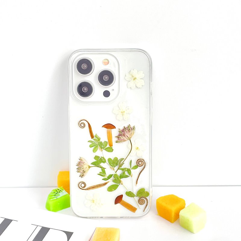 苏铁芽与草地菇手作押花手机壳 适用于iPhone Samsung Sony全系 - 手机壳/手机套 - 植物．花 