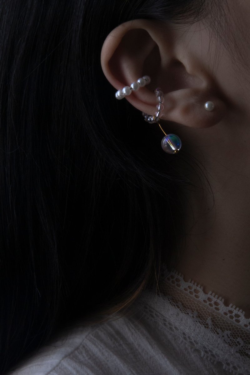 加购优惠 珠光白 琉璃珠 耳扣套装 只适用于加购 单买不发货 - 耳环/耳夹 - 玻璃 透明