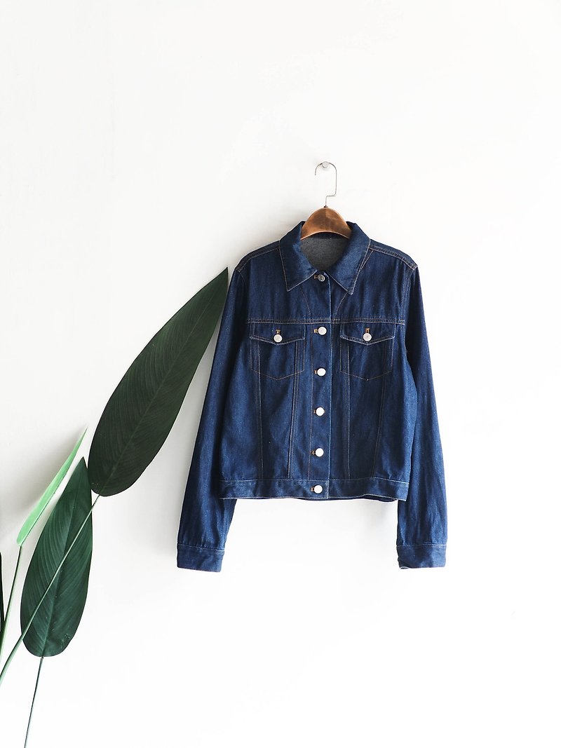 冲绳海蓝青涩恋爱周末派对 古董棉质丹宁衬衫上衣外套 vintage - 男装外套 - 棉．麻 蓝色