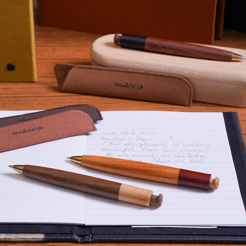 【0.5原木自动笔】双色拼接 附笔袋 | Wooderful life - 铅笔/自动铅笔 - 木头 多色