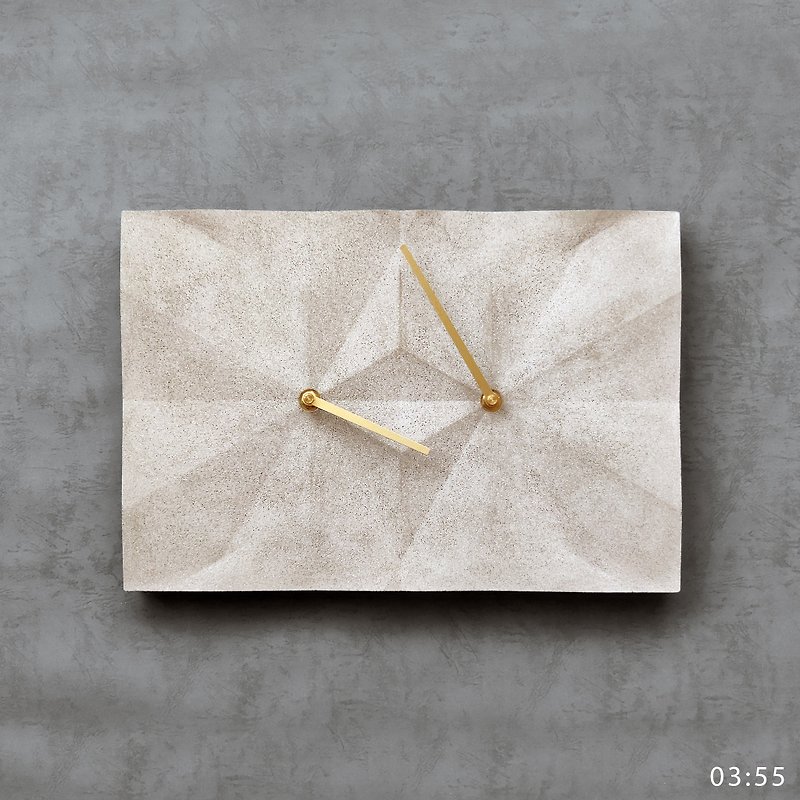 HOMER | 折纸时钟 Origami Clock 灰色/钻石切面/酸蚀 HC16TM-GDA - 时钟/闹钟 - 水泥 灰色