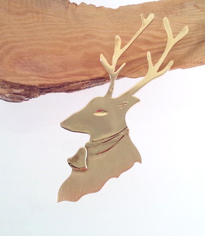 トナカイ　Rein Deer　ブローチ　SV/Brass - 胸针 - 其他金属 