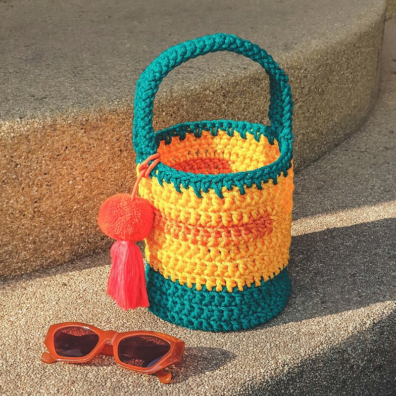 Basket hand bag 3 colors - 手提包/手提袋 - 绣线 多色