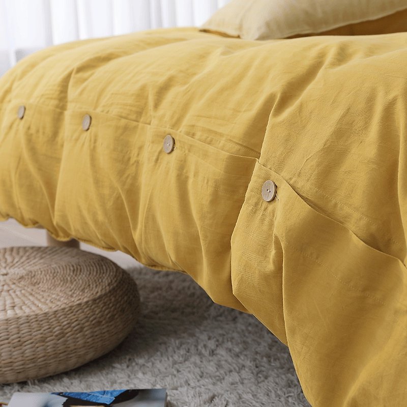 好关系 HAOKUANXI | 沐浴朝阳-天然色织棉被套 - 寝具 - 棉．麻 黄色