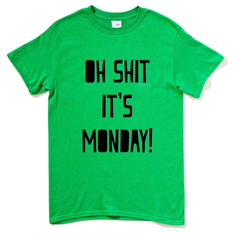 OH SHIT MONDAY 短袖T恤 绿色 星期一 文字 文青 平价 时尚 设计 自创 品牌  - 男装上衣/T 恤 - 棉．麻 绿色