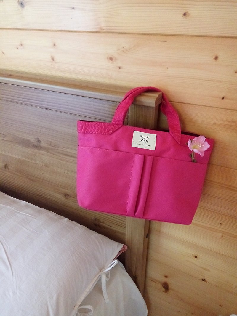 【FUGUE Origin】冬之旅小提袋 - 玫瑰粉 - 帆布袋 - 优雅袋中袋 - 手提包/手提袋 - 防水材质 粉红色