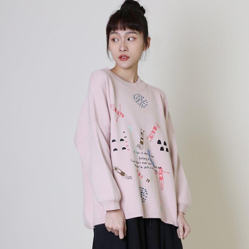 +毛衣短版 粉+ - 女装针织衫/毛衣 - 其他材质 粉红色