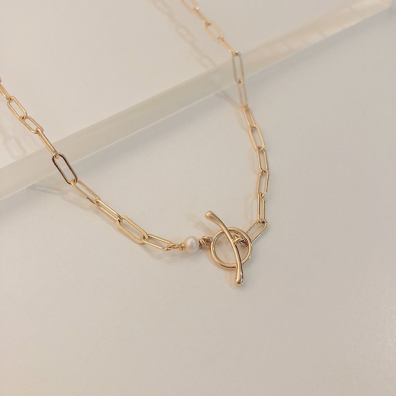 日常 珍珠项链 14K包金 女生礼物 情人节礼物 定制化礼物 - 项链 - 珍珠 金色