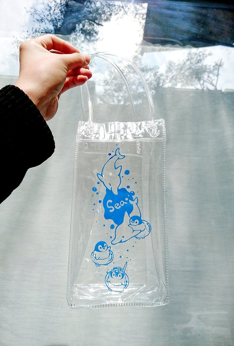 【升级款】饮料杯提袋/环保防水/水壶袋/雨伞袋/万用 - 随行杯提袋/水壶袋 - 塑料 透明