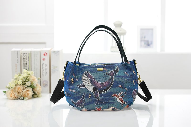 斜背包 南瓜 / 防泼水 平织缇花 星空水族馆 - 其他 - 其他材质 