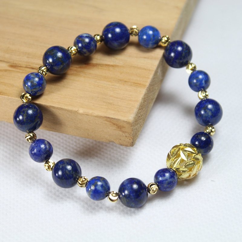 青金石和鸣串  镂空花珠 - 手链/手环 - 宝石 蓝色