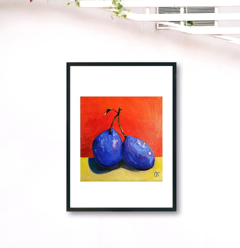 梅花画/原画/油画/水果画/小画/微缩画/藝術/廚房繪畫/油畫 - 海报/装饰画/版画 - 环保材料 多色
