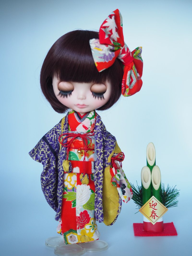 Gorgeous kimono and haori for Blythe - 玩偶/公仔 - 丝．绢 红色