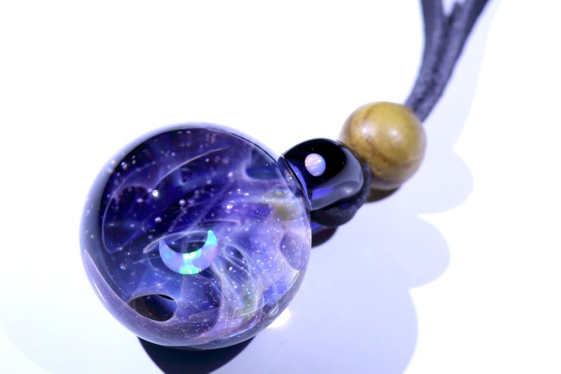 宇宙玻璃颈链吊坠25mm no.955 - 颈链 - 玻璃 紫色