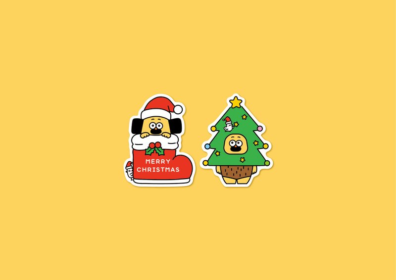 ステッカー2枚セット_Xmas - 贴纸 - 塑料 黄色