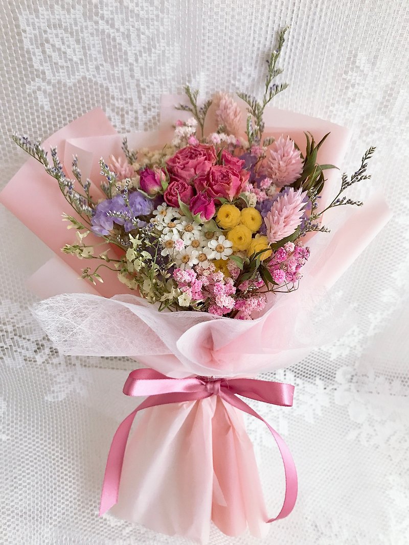 Masako 迷你玫瑰干燥花束 韩式包装 - 干燥花/捧花 - 植物．花 