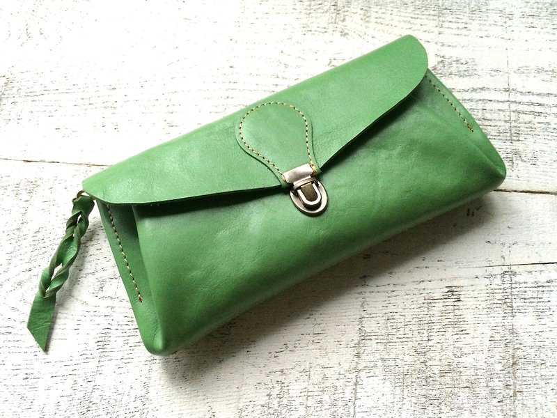 本革長財布 「series-envelope」グラスホッパー - 皮夹/钱包 - 真皮 绿色