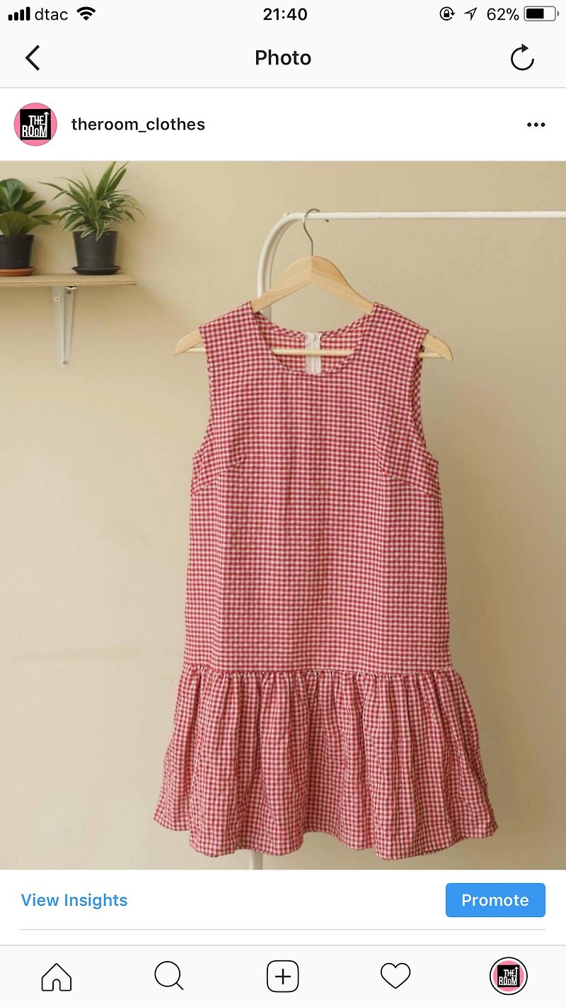 Dress - 洋装/连衣裙 - 棉．麻 红色