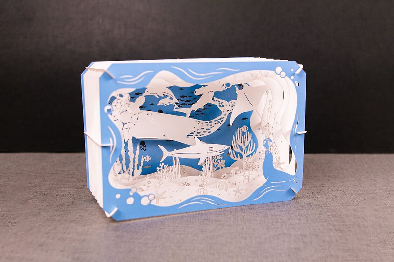 【纸托邦DIY】海洋奇缘 | 纸雕盒 手作 组装 桌上小物 摆饰 - 木工/竹艺/纸艺 - 纸 多色