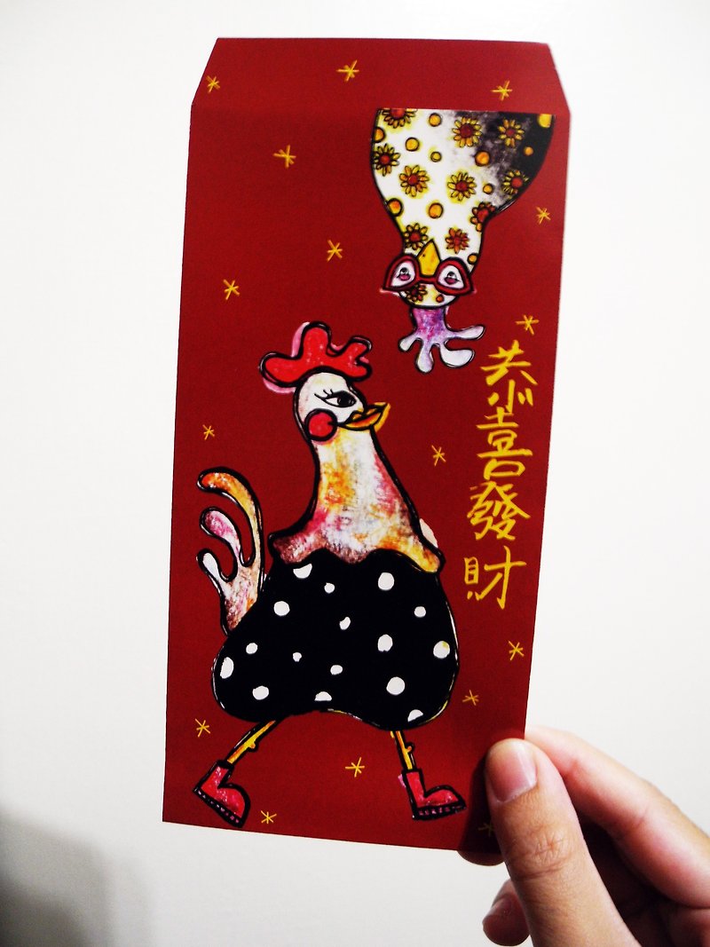 2017鸡年红包袋 吱吱喳喳发财红包袋 6入 - 红包/春联 - 纸 红色