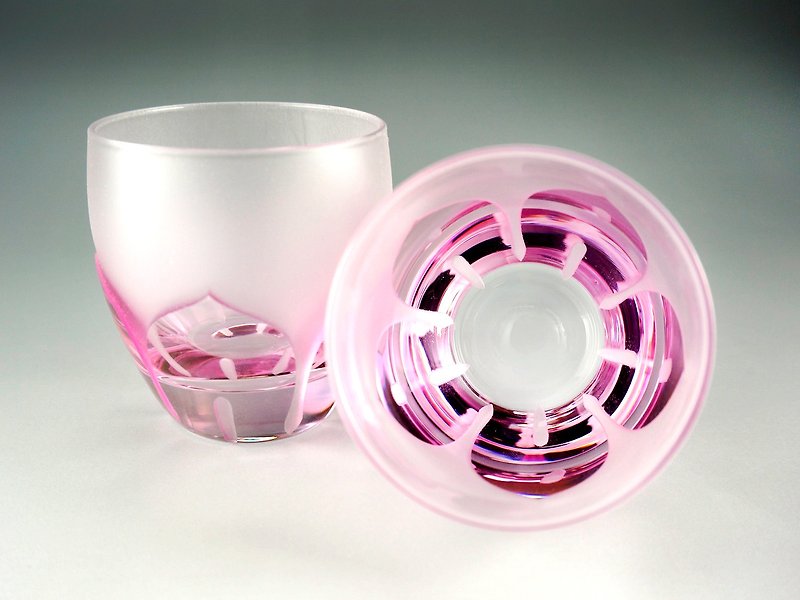 桔梗のお猪口【薄紅】 - 酒杯/酒器 - 玻璃 粉红色