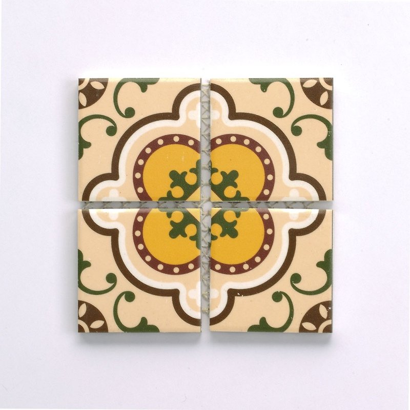台湾复古花砖设计磁砖隔热垫(大) - 餐垫/桌巾 - 陶 多色