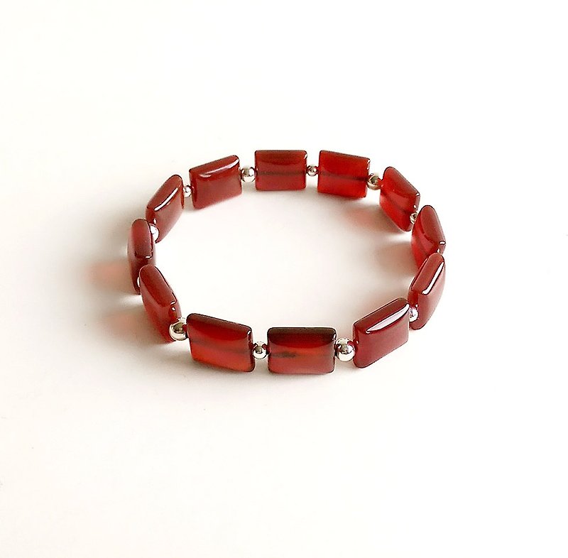 [ 宝石系 ] 小高雅 天然矿石 红玛瑙 925纯银 • 手链 - 手链/手环 - 宝石 红色