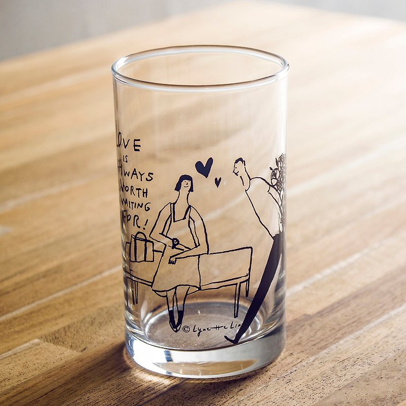 等的那个爱会来。插画玻璃杯 - 直水杯 - 茶具/茶杯 - 玻璃 透明
