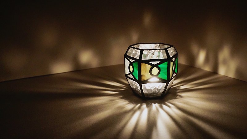 光盒-古典绿 烛台 容器 玻璃镶嵌 - 蜡烛/烛台 - 玻璃 绿色