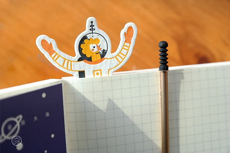 宇航員插畫书签 創意活版印刷 一組四個形象 - 书签 - 纸 
